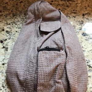 Brown and cream crossbody purse